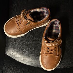 Nautica Tan Leather Kids Sneakers